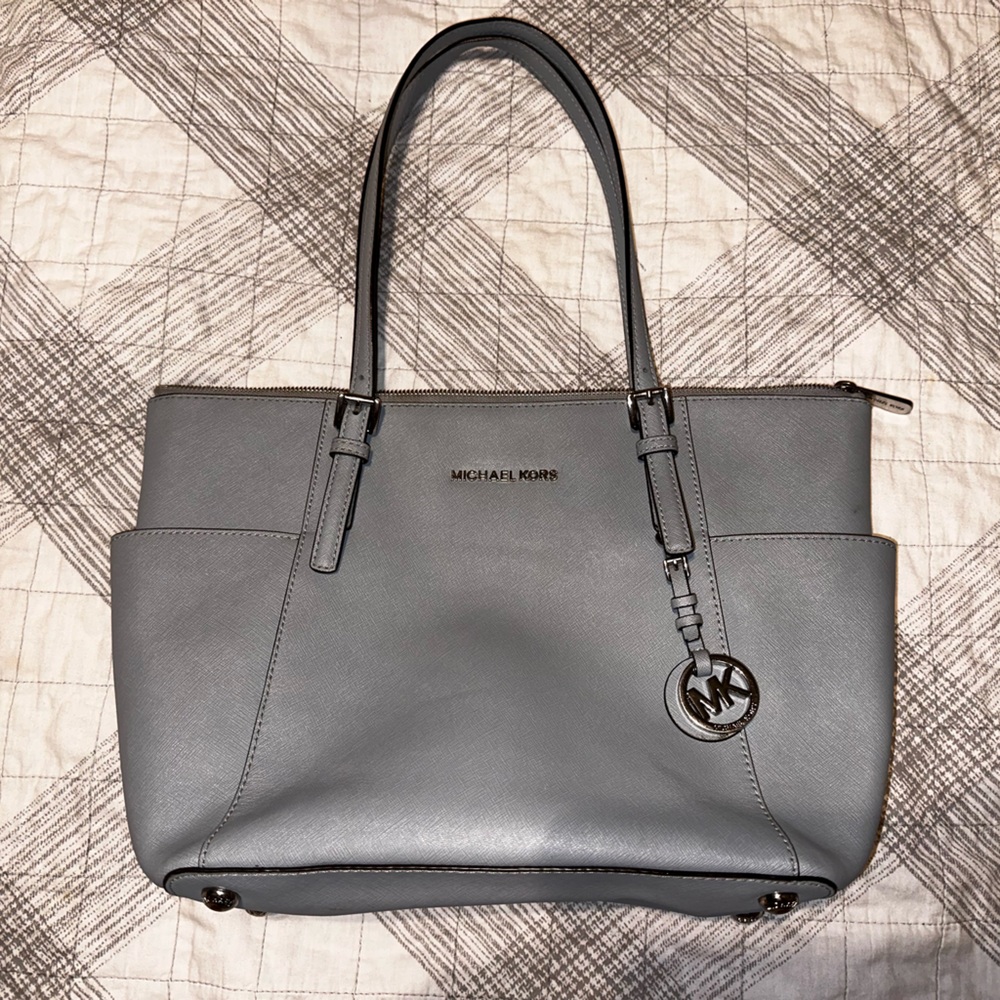 Michael Kors Jet Set Blue/Grey Leather Bag